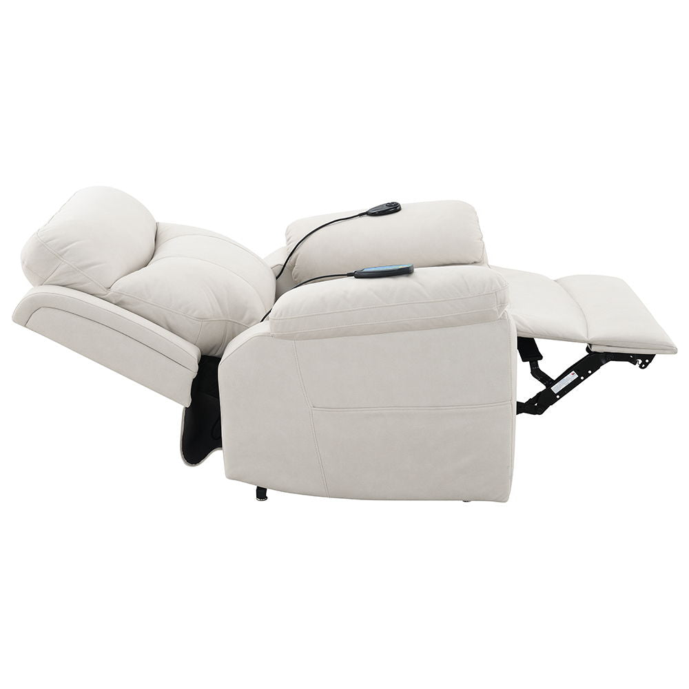 Chriki - Power Recliner With Lift & Heating & Massage - Beige Fabric - Urban Living Furniture (Los Angeles, CA)