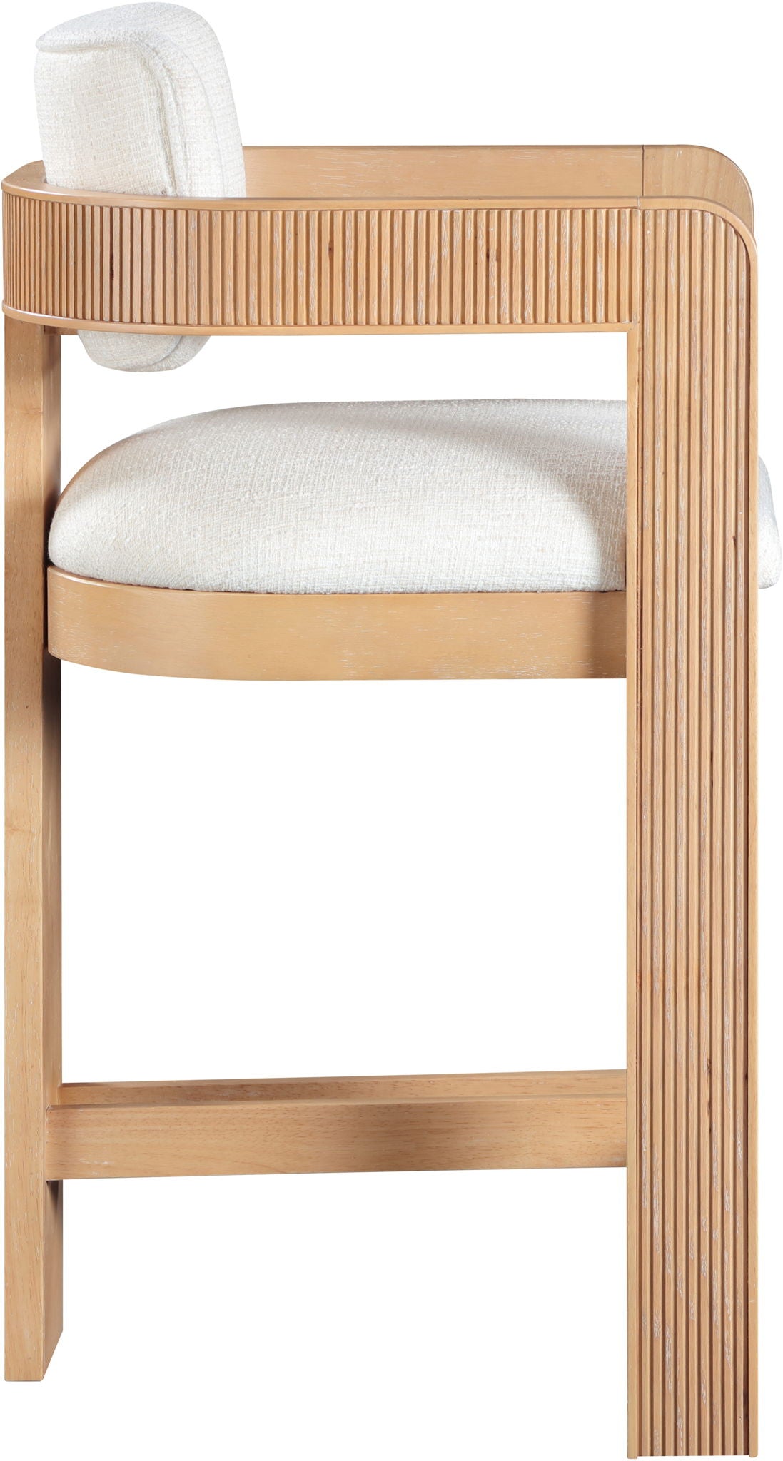 Sacha - Linen Stool With Natural Base - Urban Living Furniture (Los Angeles, CA)