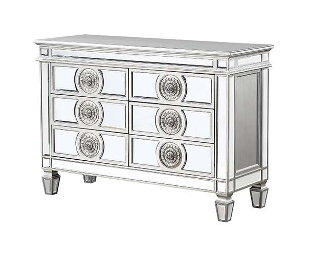 Varian - 34" Server - Mirrored & Antique Platinum - Urban Living Furniture (Los Angeles, CA)
