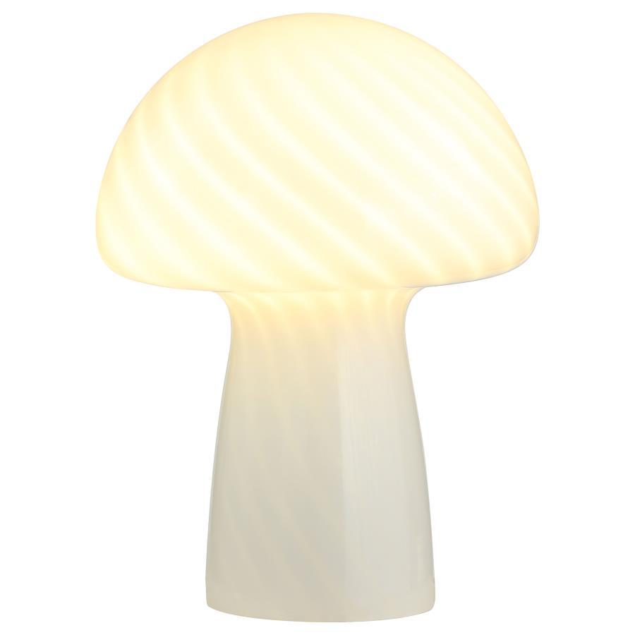 Kanaby - Mushroom Shaped Glass Bedside Table Lamp - White - Urban Living Furniture (Los Angeles, CA)