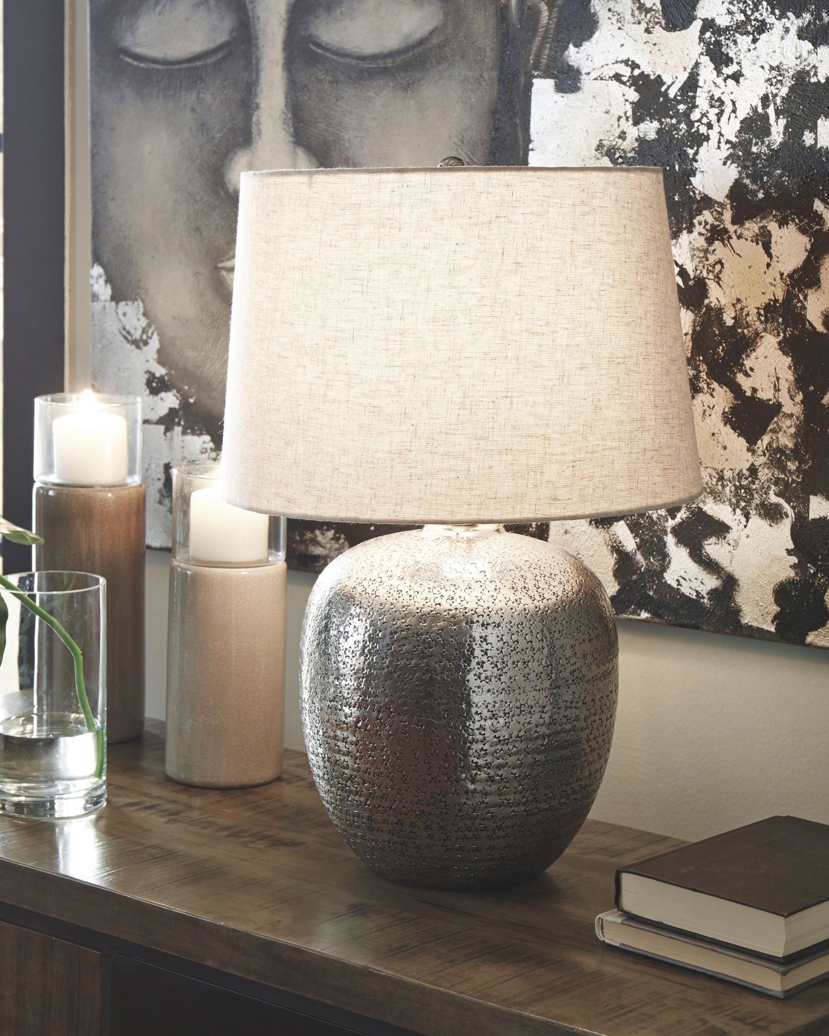 Magalie - Antique Silver Finish - Metal Table Lamp - Urban Living Furniture (Los Angeles, CA)