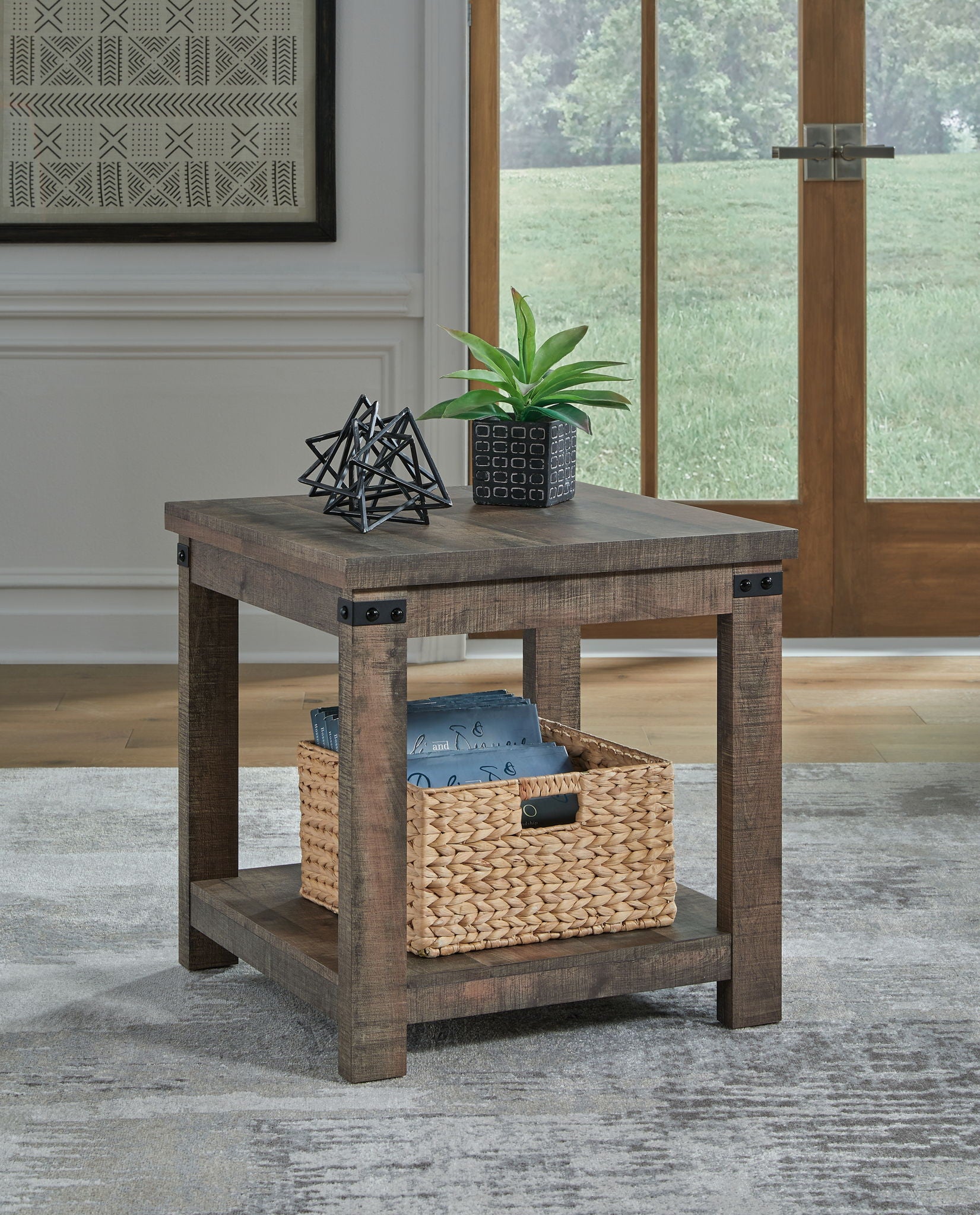 Hollum - Rustic Brown - Square End Table - Urban Living Furniture (Los Angeles, CA)