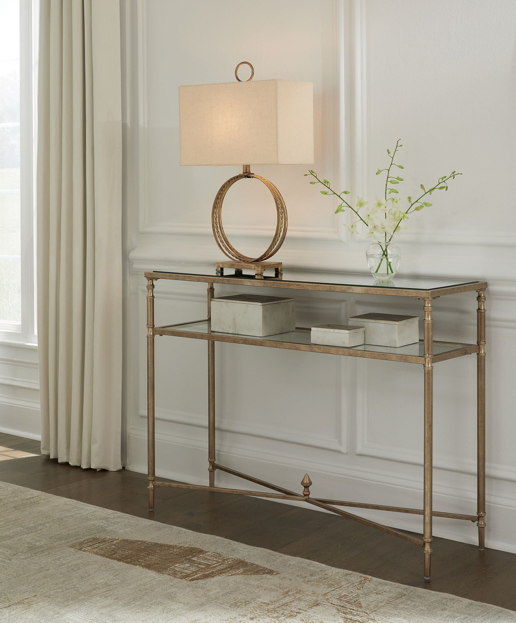 Cloverty - Aged Gold Finish - Sofa Table - Urban Living Furniture (Los Angeles, CA)