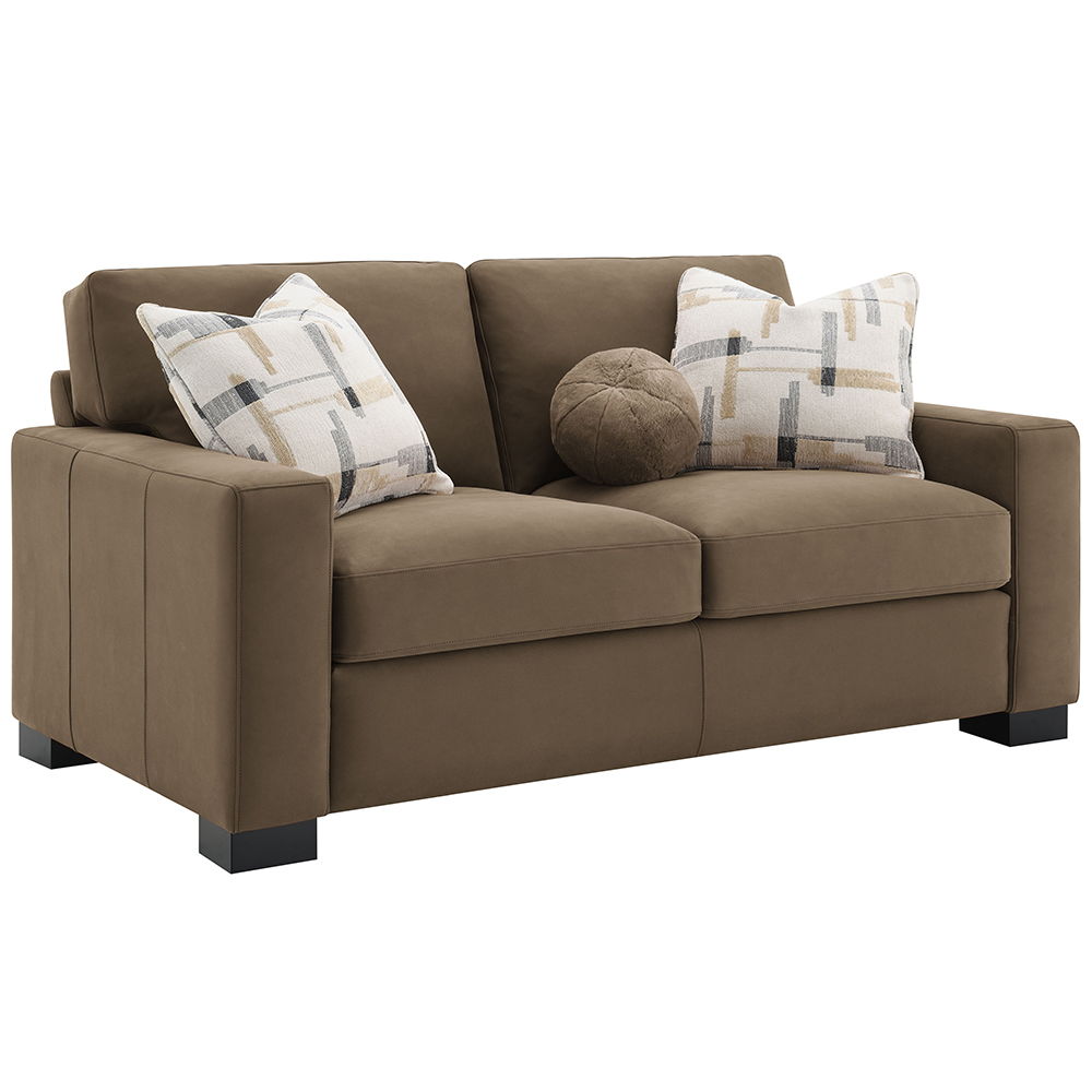 Darya - Loveseat With 3 Pillows - Brown Suede Fabric - Urban Living Furniture (Los Angeles, CA)