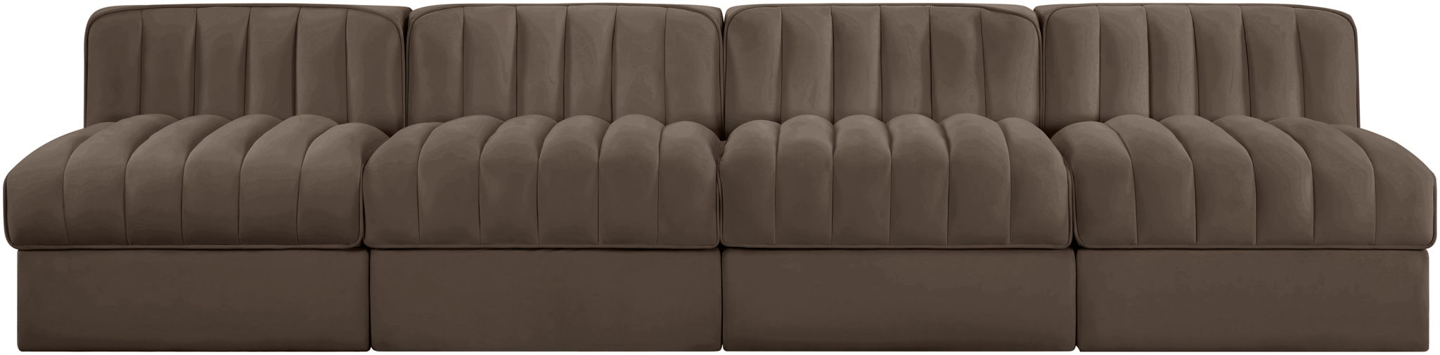 Rummi - Armless Velvet Performance Fabric Upholstered 4 Piece Modular Sofa - Urban Living Furniture (Los Angeles, CA)