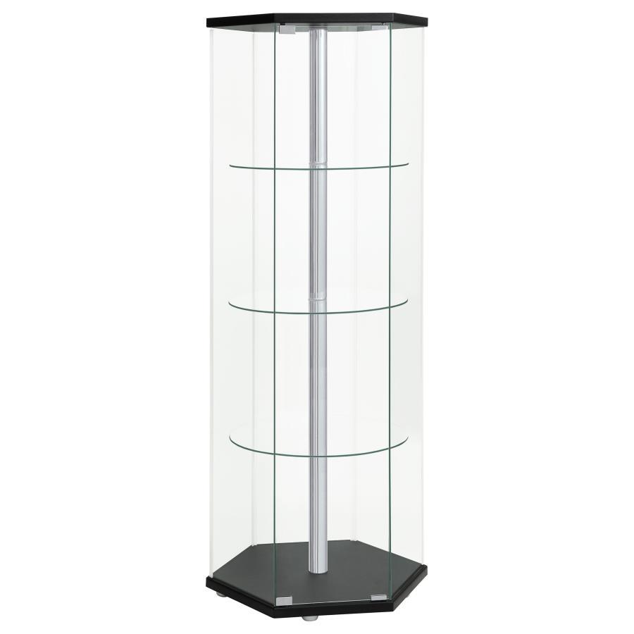 Zahavah - 4-Shelf Hexagonal Clear Glass Curio Cabinet - Urban Living Furniture (Los Angeles, CA)