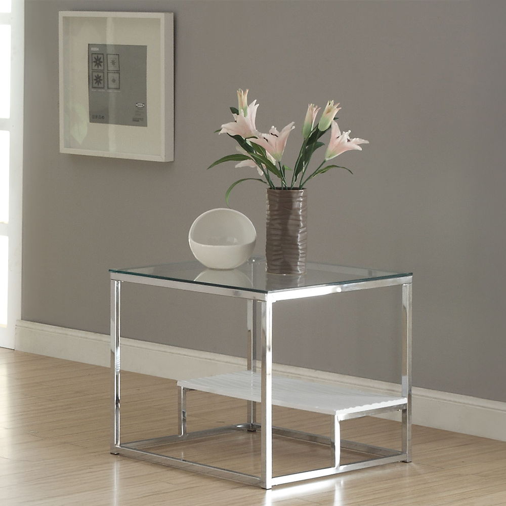 Ruben - End Table - Clear Glass & Chrome - Urban Living Furniture (Los Angeles, CA)