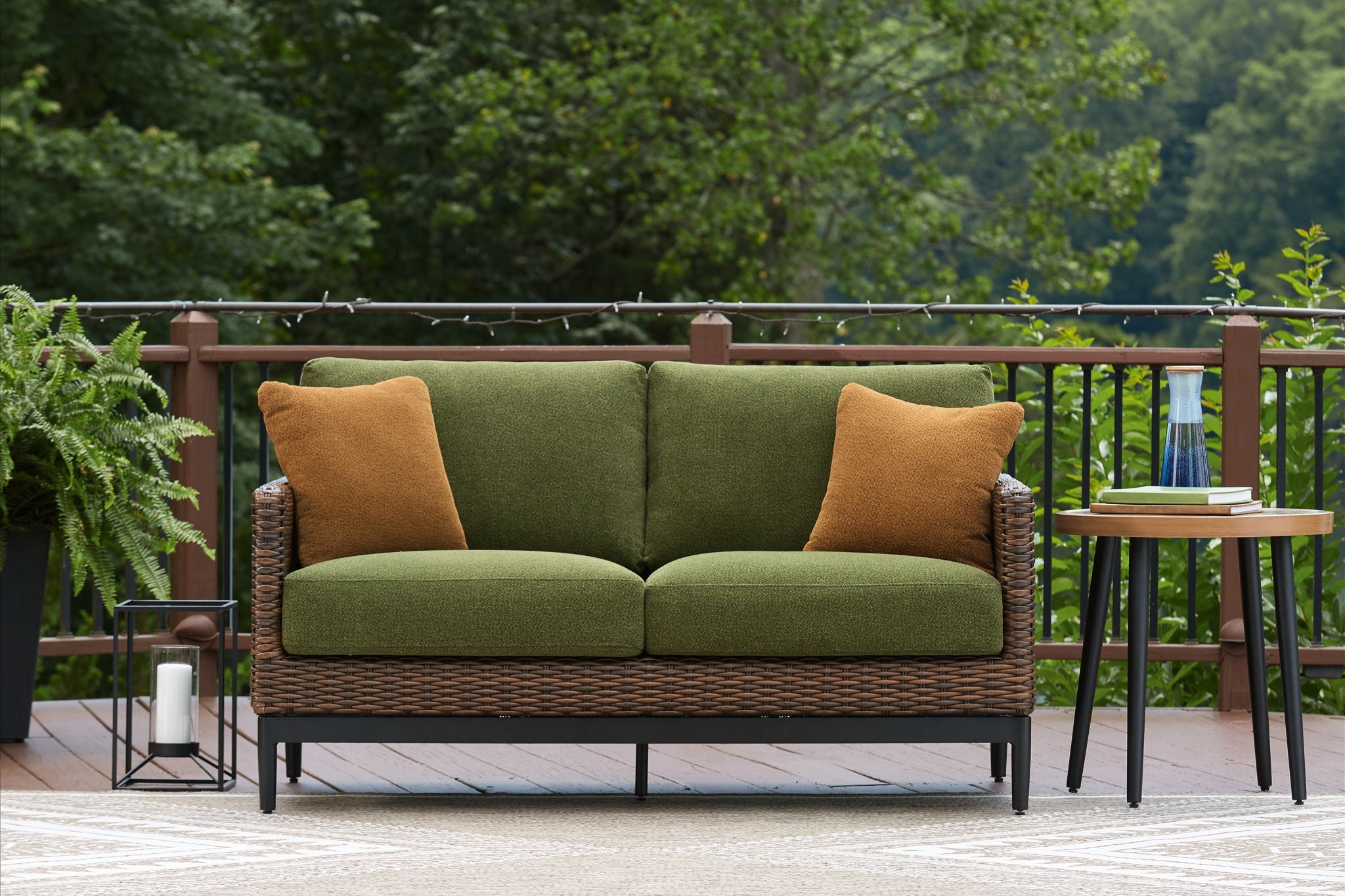 Horizon Hall - Brown / Green - Loveseat With Cushion - Urban Living Furniture (Los Angeles, CA)