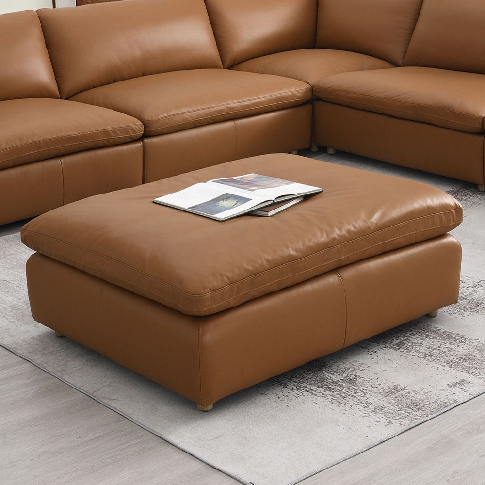 Brighton - Ottoman - Brown Top Grain Leather - Urban Living Furniture (Los Angeles, CA)