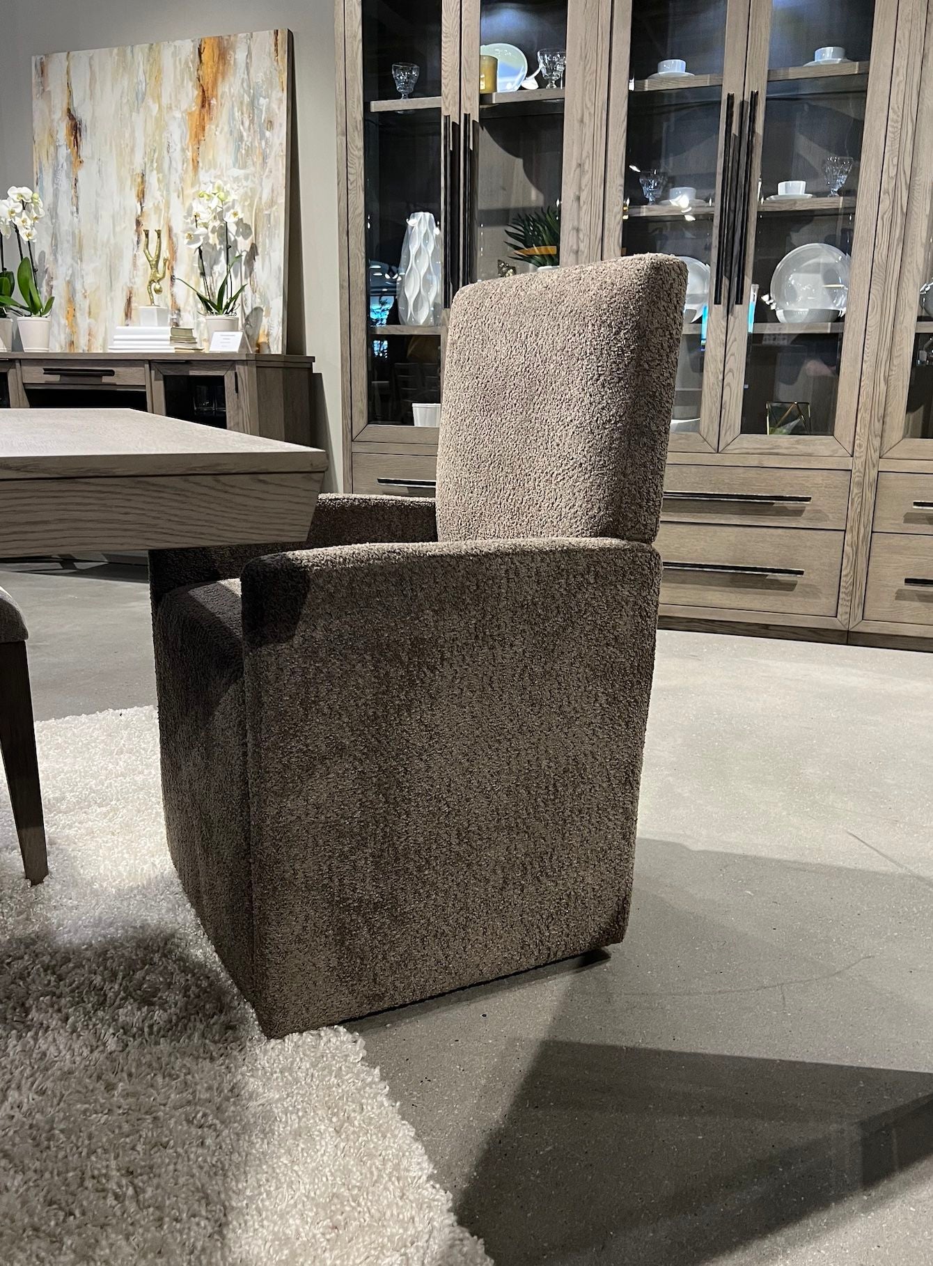 Pure Modern Dining - Upholstered Caster Chair - Himalaya Granite - Urban Living Furniture (Los Angeles, CA)