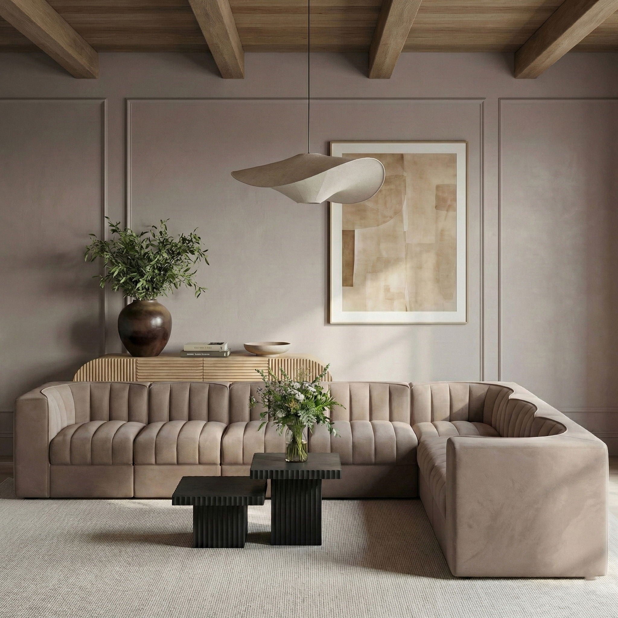 Rummi - Velvet Performance Fabric Upholstered 7 Piece Modular Sectional (With 3 Corner Chairs) - Urban Living Furniture (Los Angeles, CA)