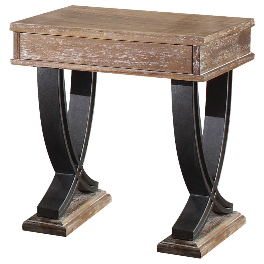 Pellio - End Table - Antique Oak & Black - Urban Living Furniture (Los Angeles, CA)