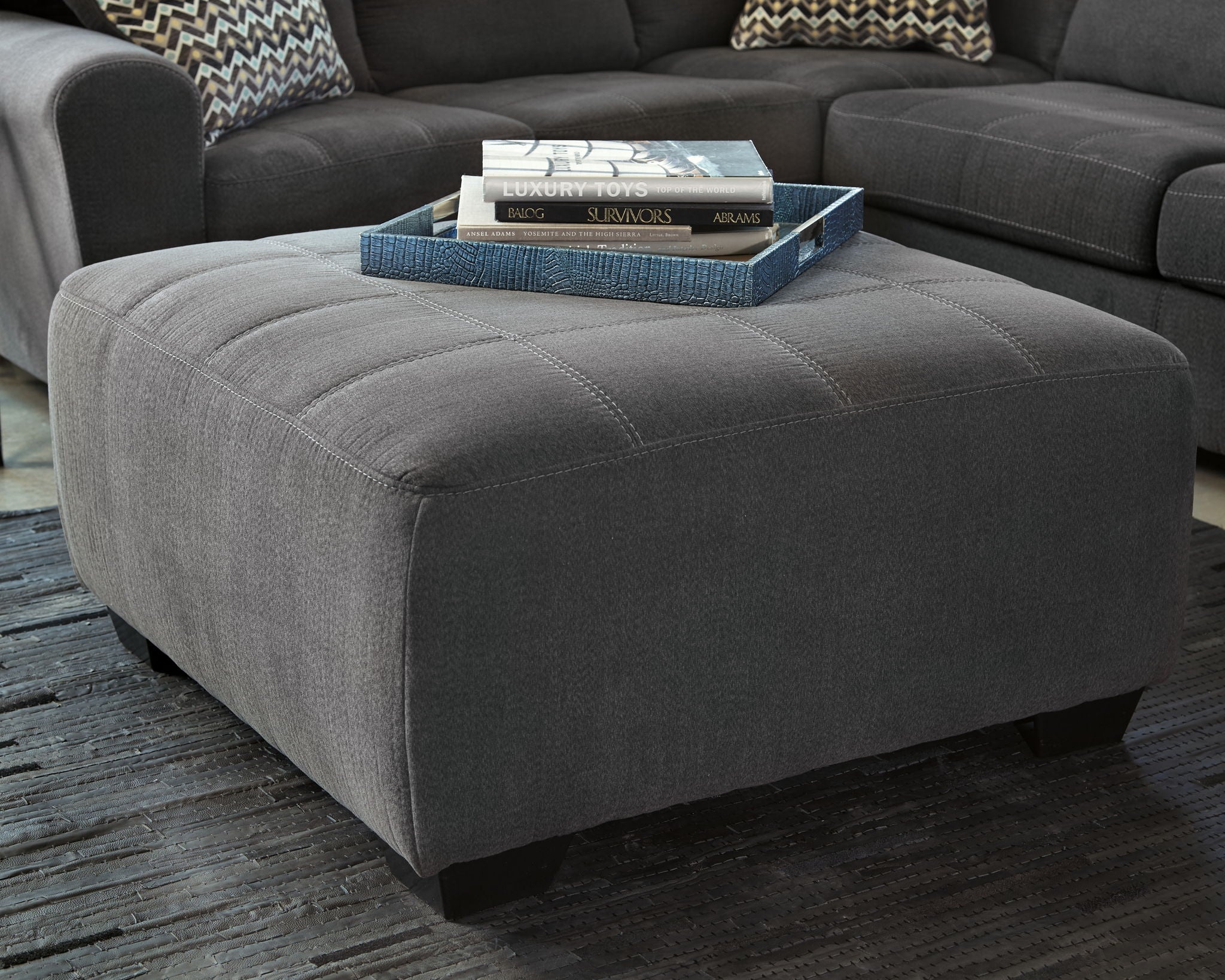Ambee - Slate - Oversized Accent Ottoman - Urban Living Furniture (Los Angeles, CA)