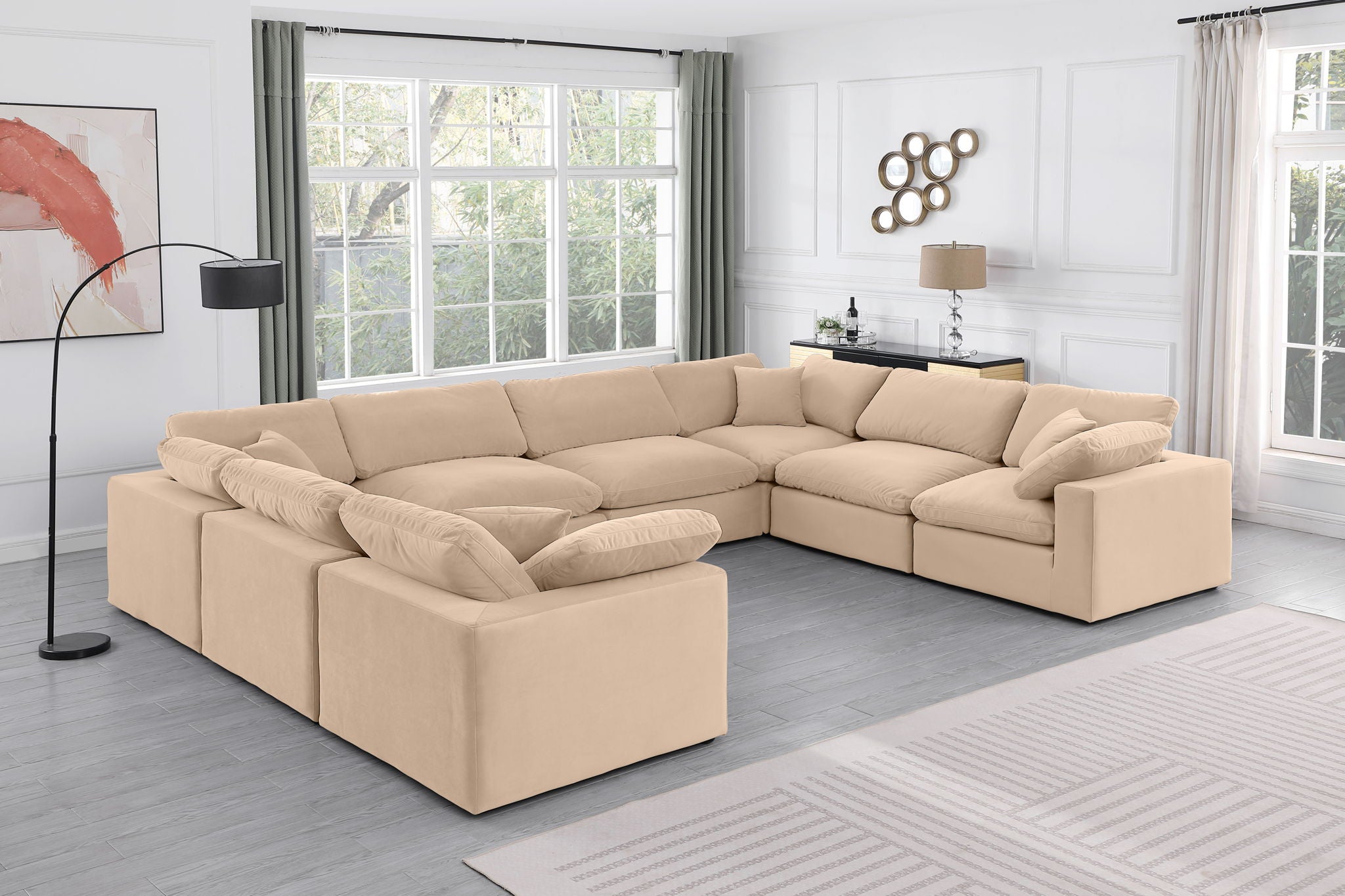 Comfy - 8 Piece Velvet Modular Sectional - Urban Living Furniture (Los Angeles, CA)