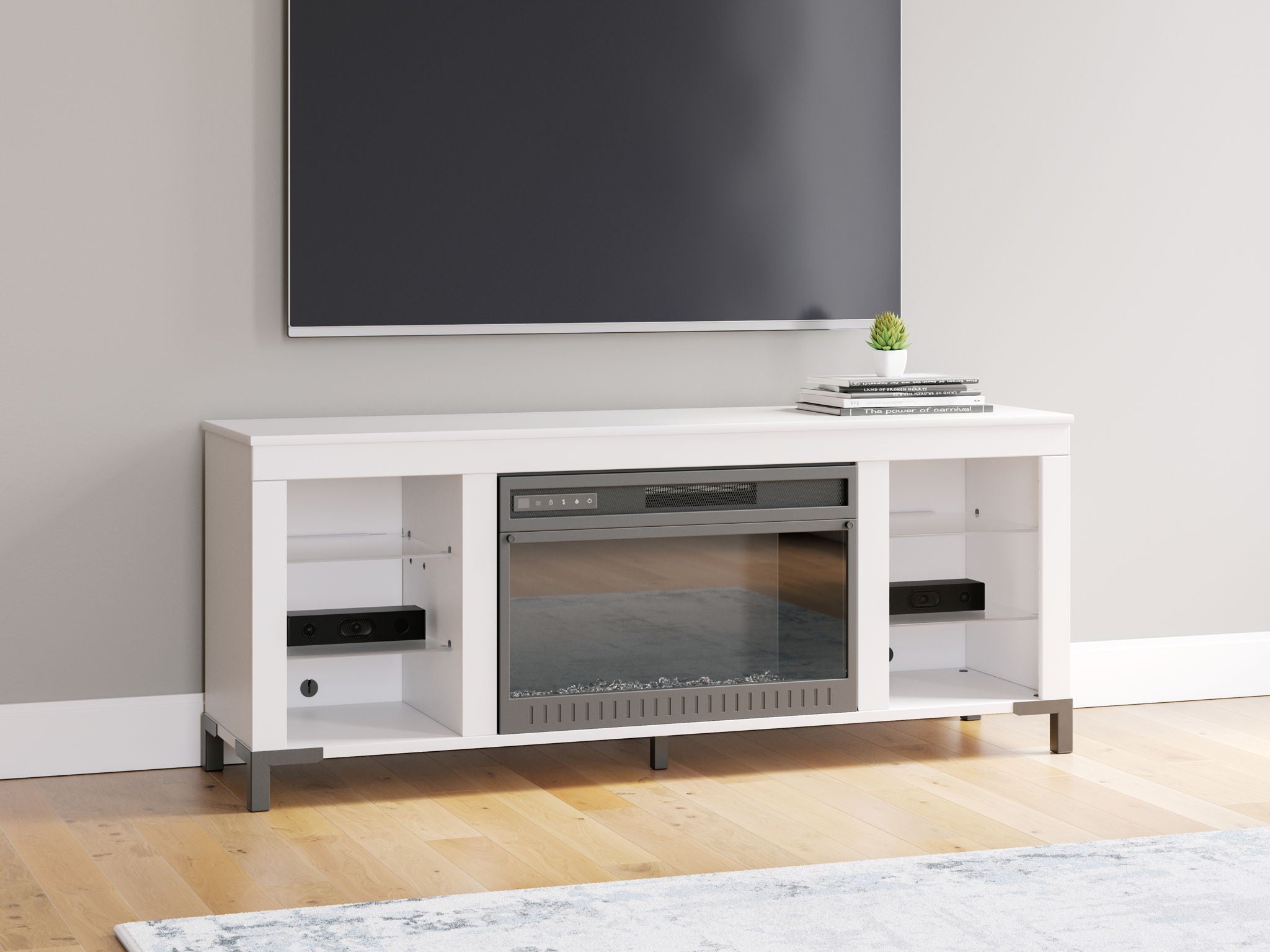 Brollevi - White - TV Stand With Fireplace - Urban Living Furniture (Los Angeles, CA)