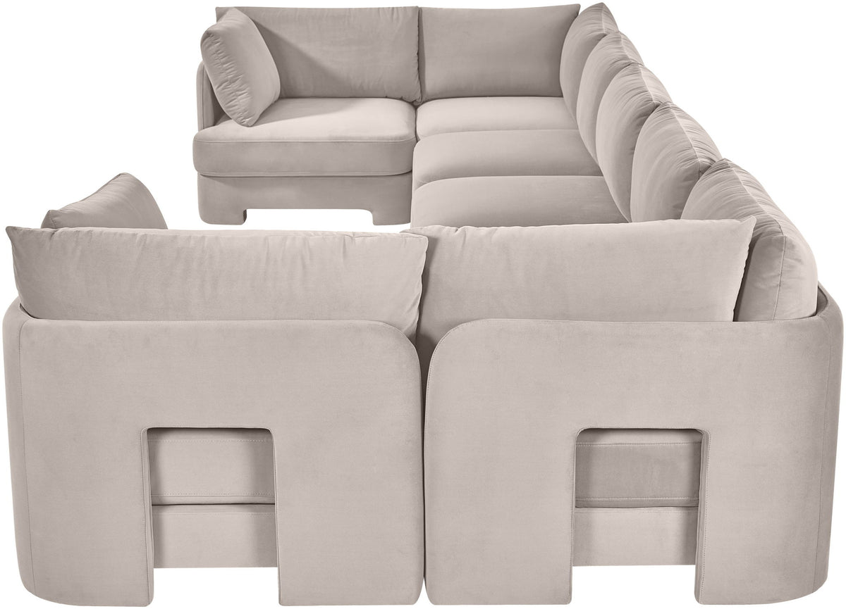 Hammond - Velvet Performance Fabric Upholstered 7 Piece U-Shaped Sectional