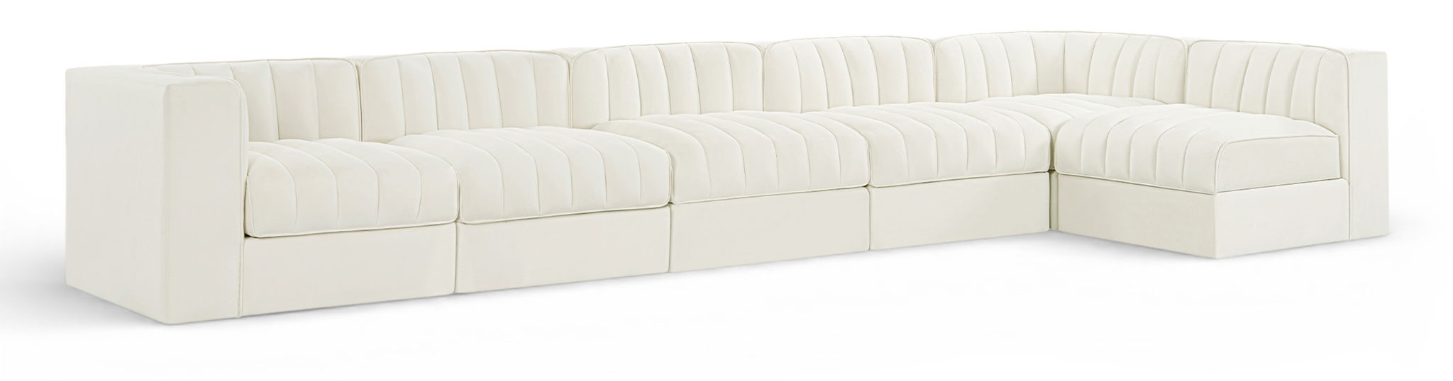 Rummi - Velvet Performance Fabric Upholstered 6 Piece Modular Sectional, L-Shaped (Right) - Urban Living Furniture (Los Angeles, CA)