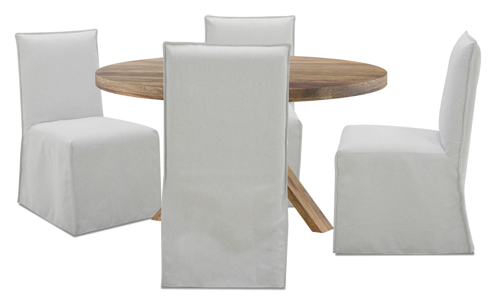Crossings - Round Dining Table With 4 Upholstered Chairs - Dark Brown & Gray - Urban Living Furniture (Los Angeles, CA)
