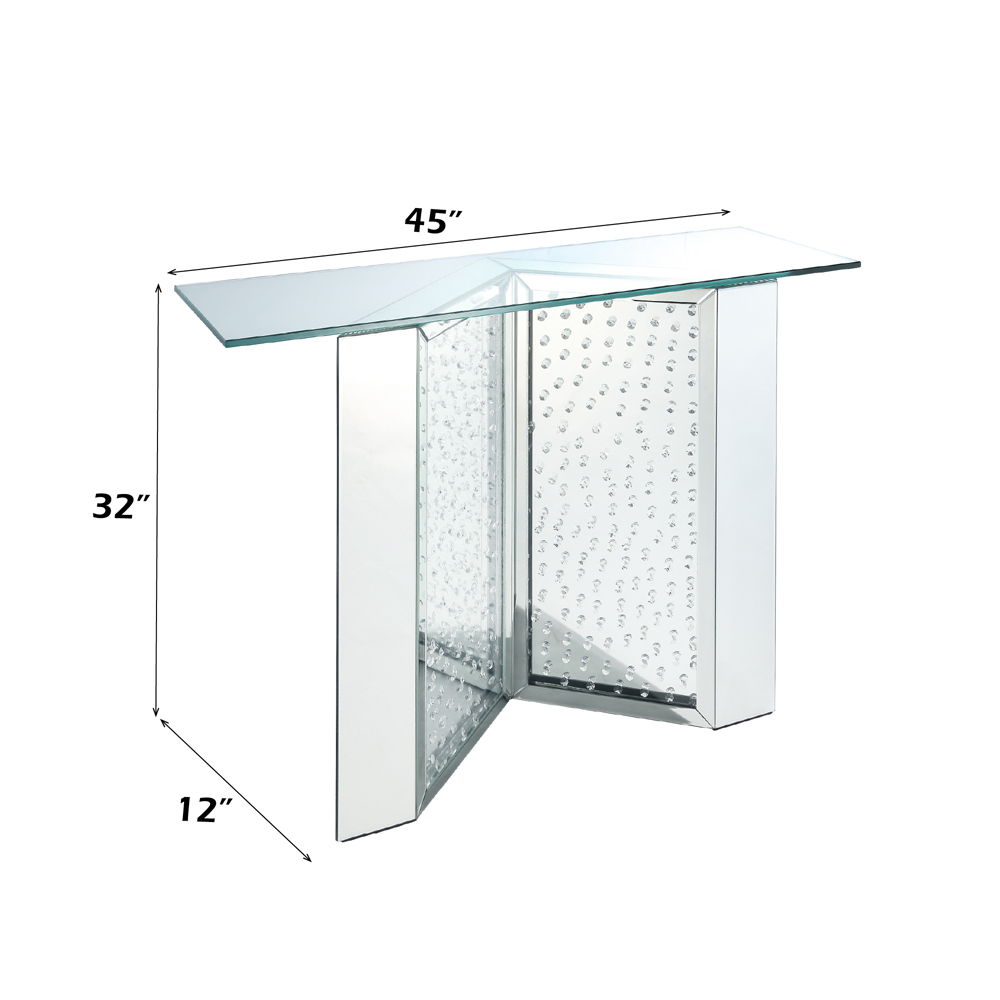 Nysa - 45" X 32" Console Table - Mirrored & Faux Crystals - Urban Living Furniture (Los Angeles, CA)