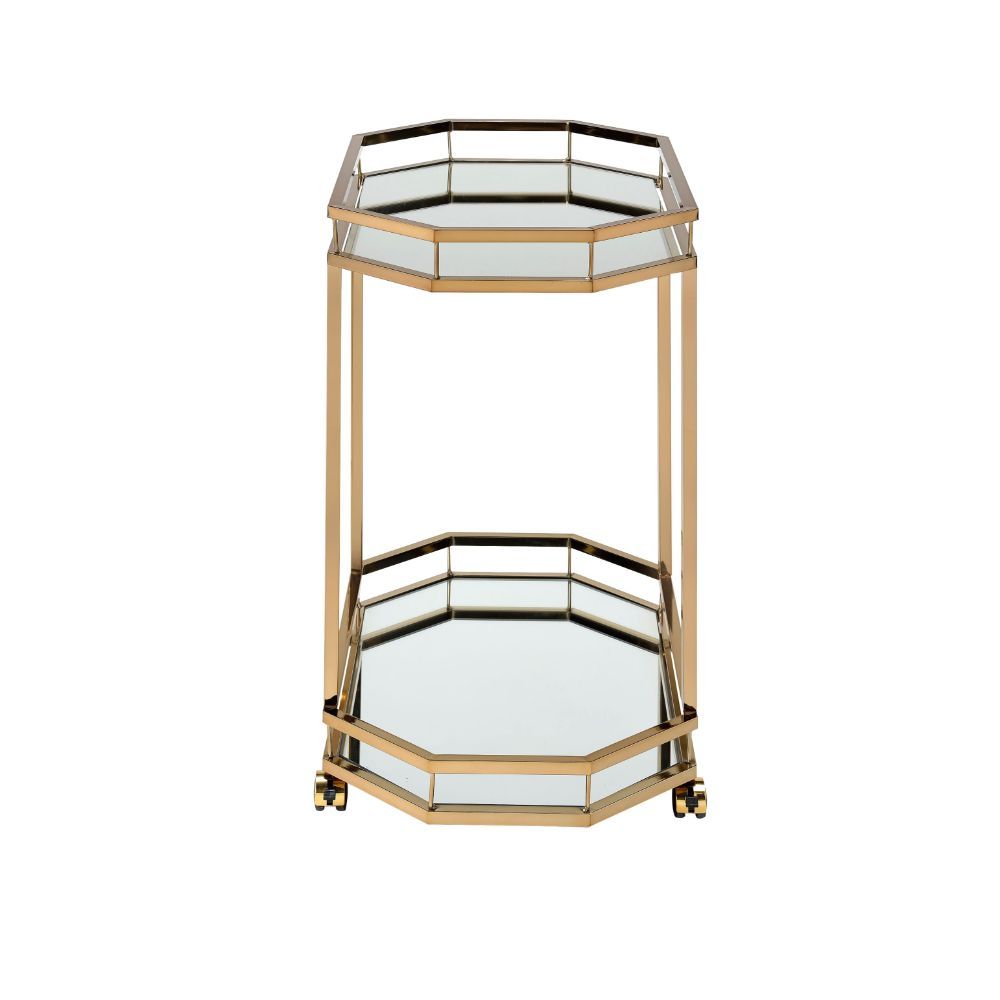 Lacole - Serving Cart - Mirrored & Champagne - Urban Living Furniture (Los Angeles, CA)