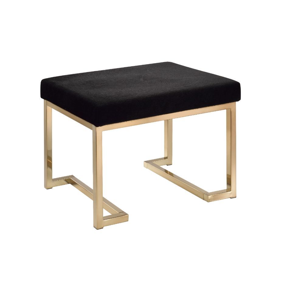 Boice - Ottoman - Black Fabric & Champagne - Urban Living Furniture (Los Angeles, CA)