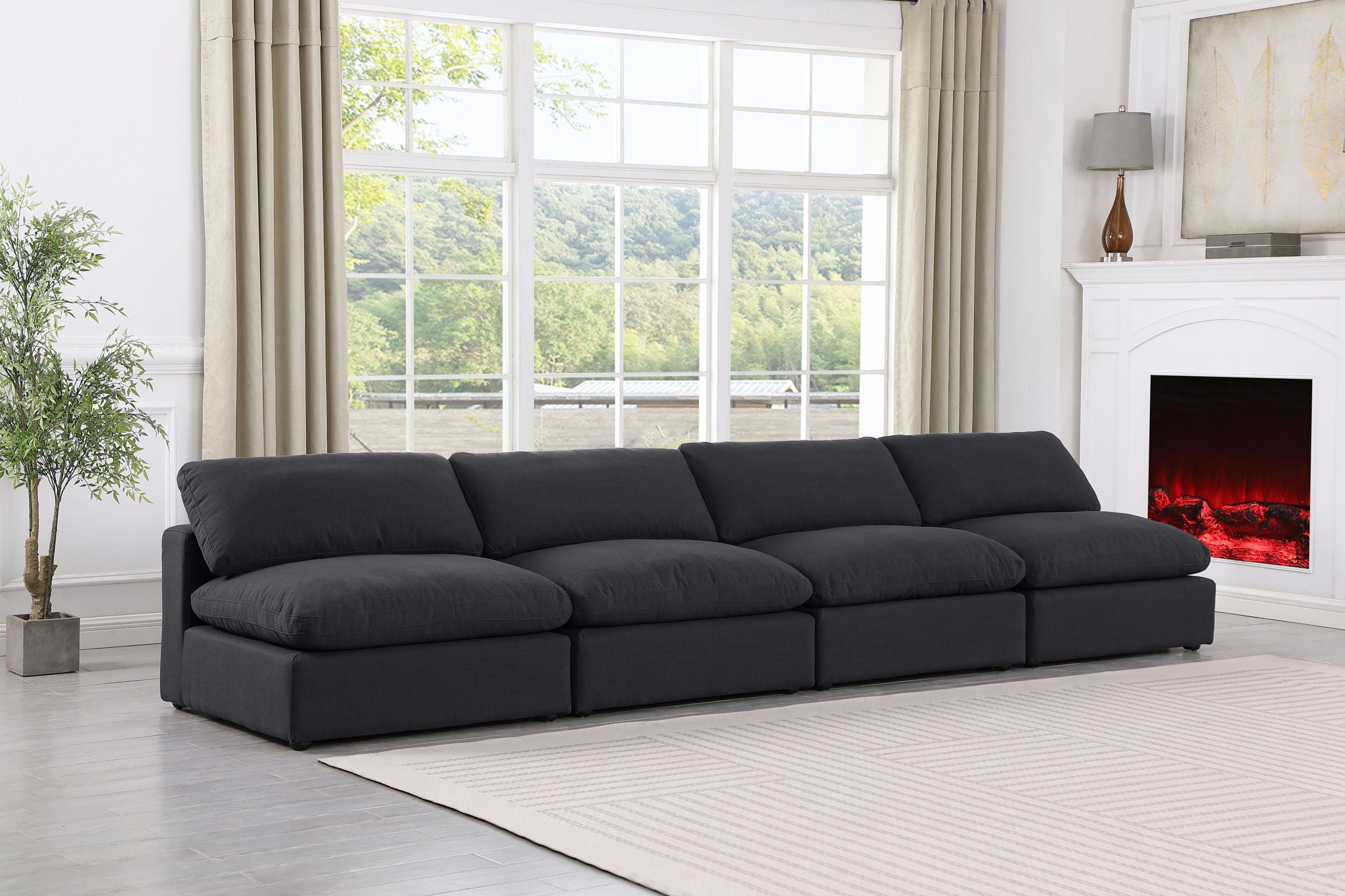 Comfy - Linen Modular Armless Sofa 4 Seats - Urban Living Furniture (Los Angeles, CA)