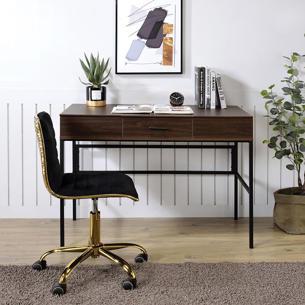 Verster - Writing Desk With USB - Oak & Black - Urban Living Furniture (Los Angeles, CA)