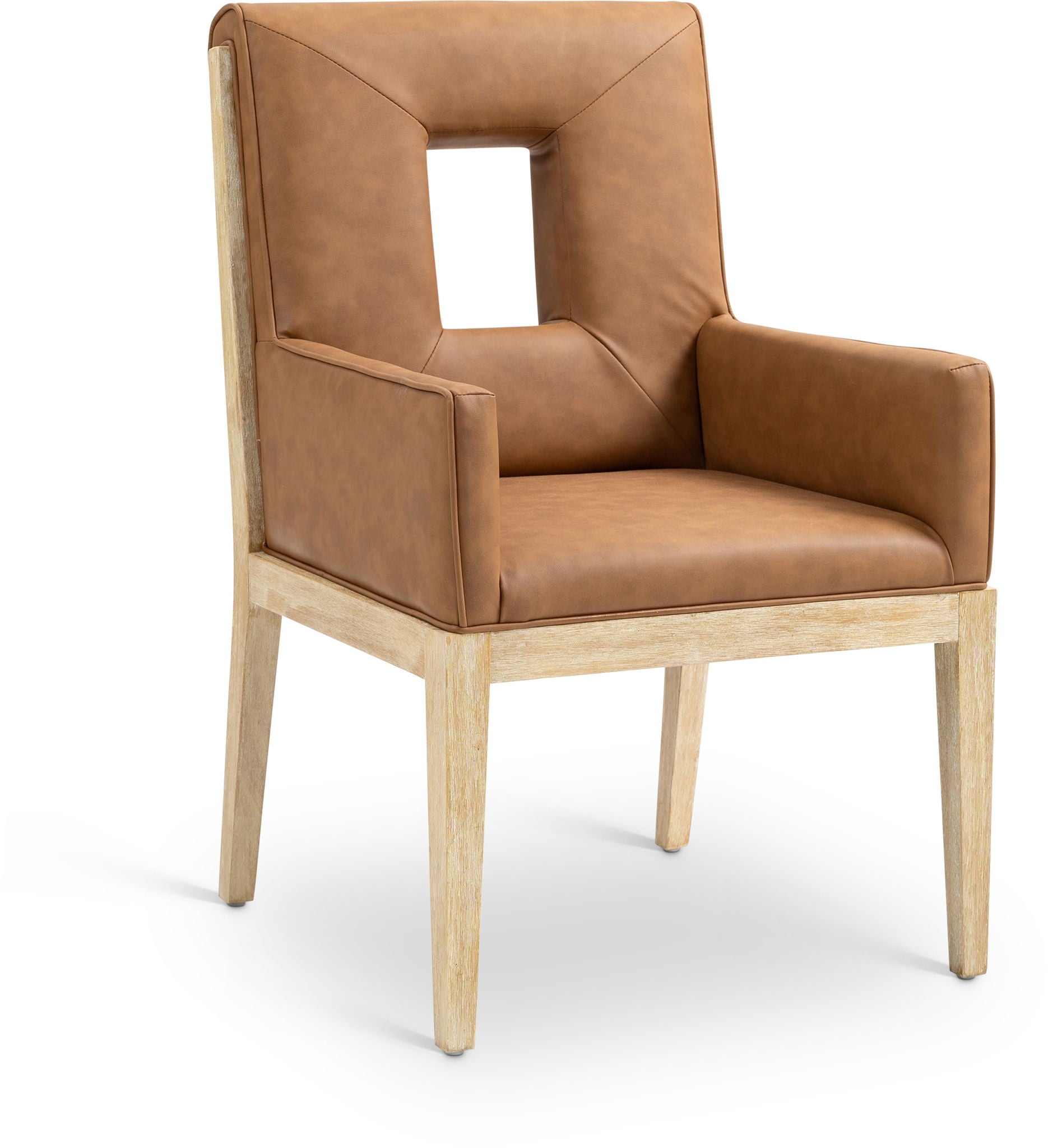 Gwendolyn - Faux Leather Dining Arm Chair With Natural Frame - Urban Living Furniture (Los Angeles, CA)