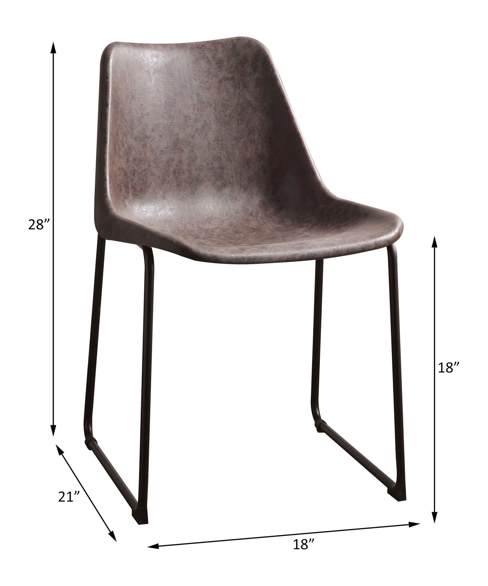 Valgus - Side Chair (Set of 2) - Vintage Mocha & Black