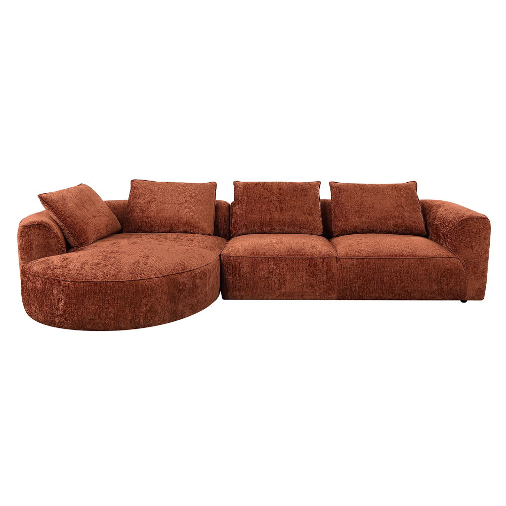 Aceso - Sectional Sofa With 4 Pillows - Rust Brown Chenille - Urban Living Furniture (Los Angeles, CA)