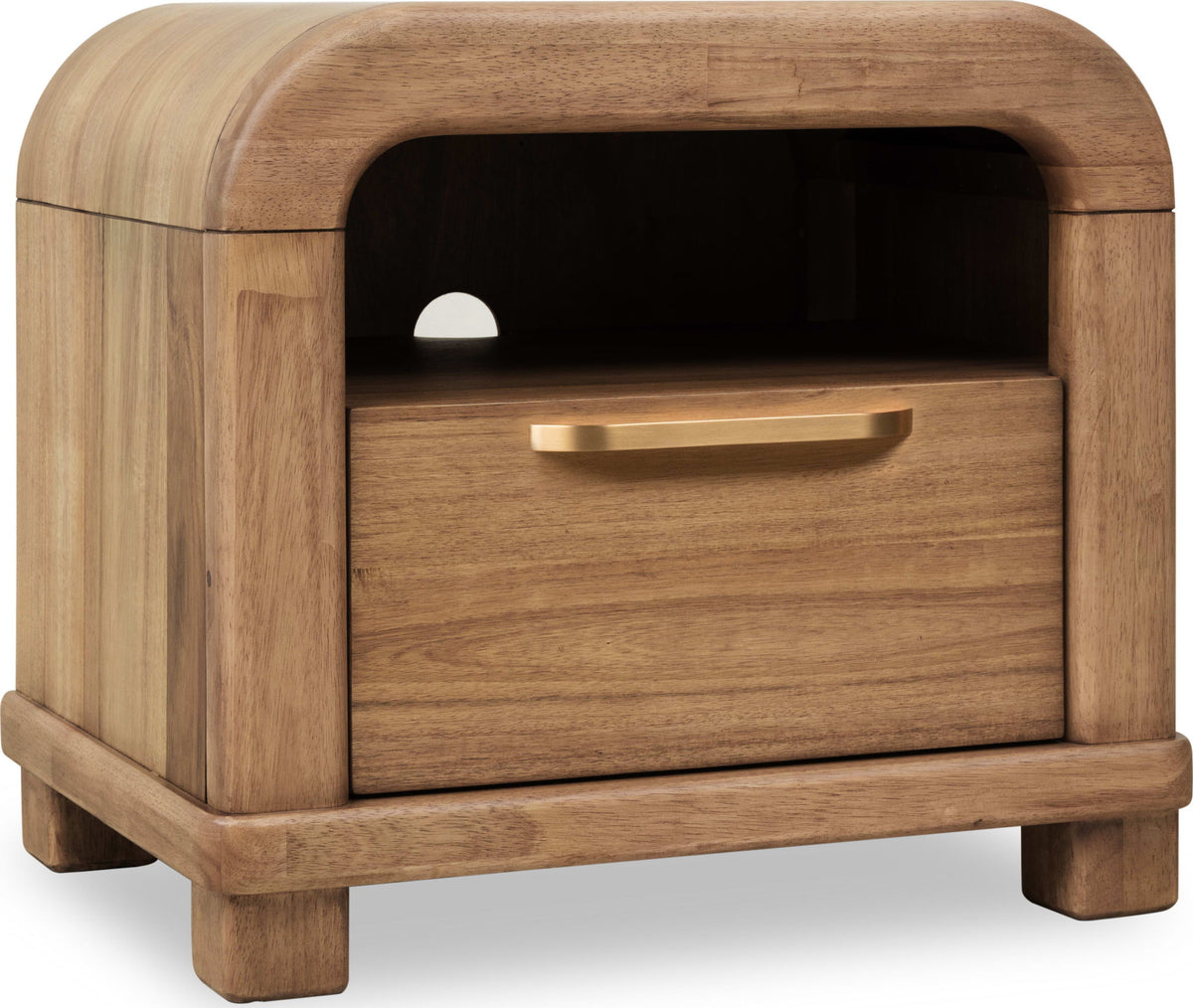 Kione - One Drawer Acacia Wood Nightstand - Lioness