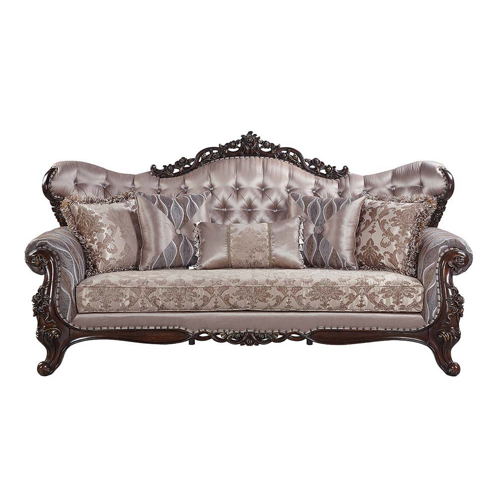 Benbek - Sofa With 5 Pillows - Fabric & Antique Oak - Urban Living Furniture (Los Angeles, CA)