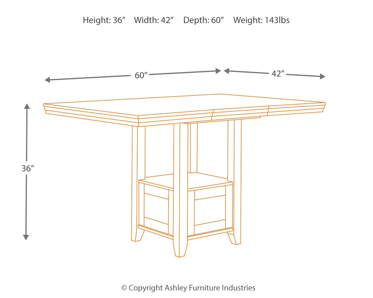 Ralene - Medium Brown - Rectangular Dining Room Counter Extension Table - Urban Living Furniture (Los Angeles, CA)