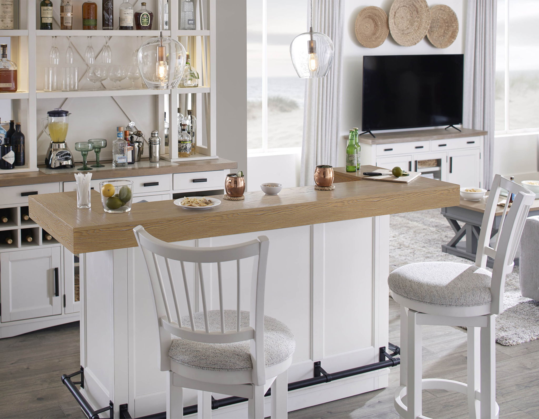 Americana Modern Dining - Bar With Quartz Insert - Cotton - Urban Living Furniture (Los Angeles, CA)
