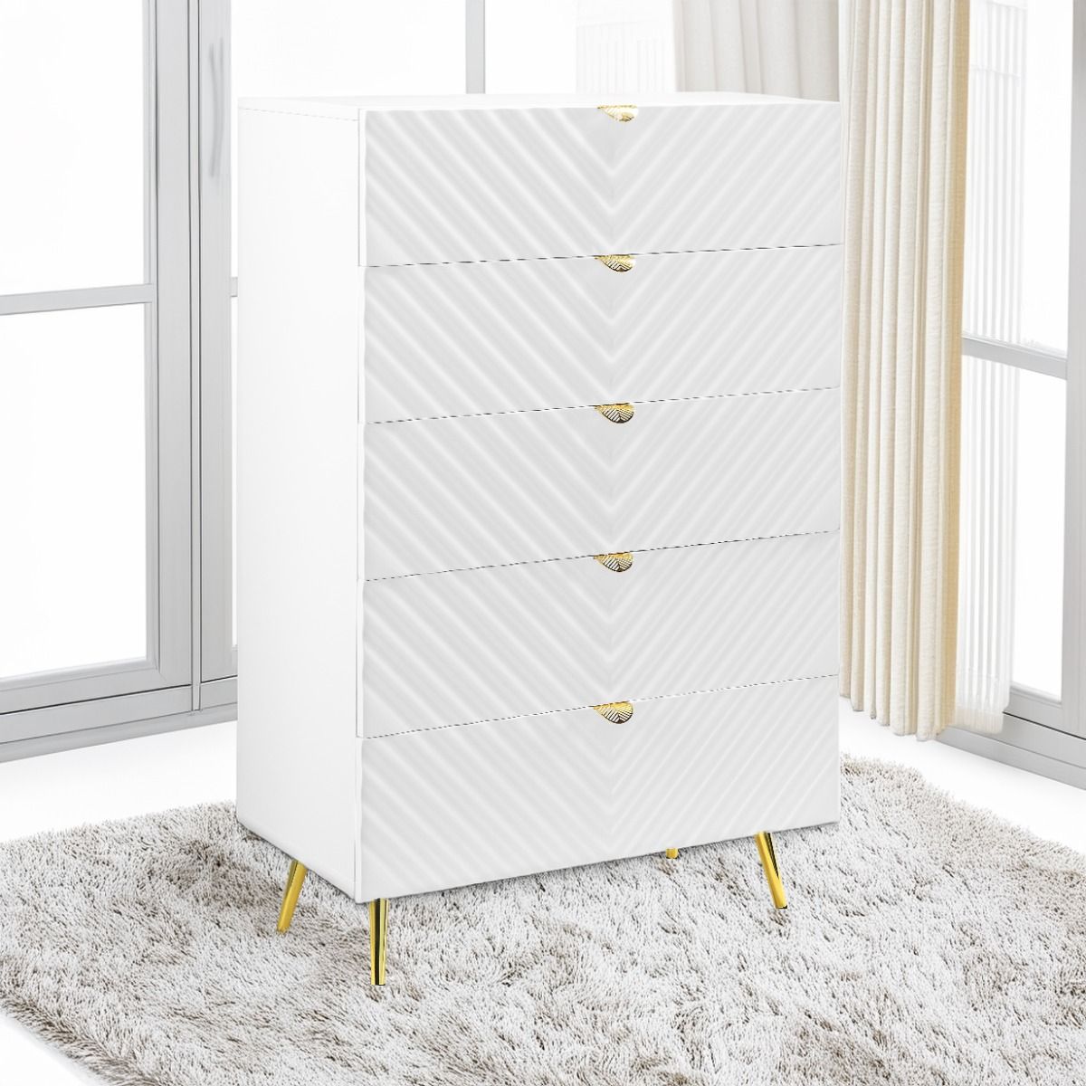 Gaines - Chest - White High Gloss - Urban Living Furniture (Los Angeles, CA)
