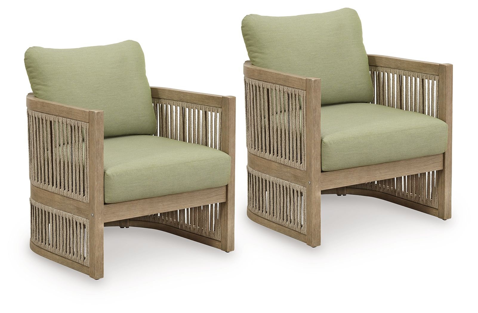 Serena Shores - Beige / Green - Lounge Chair With Cushion (Set of 2)