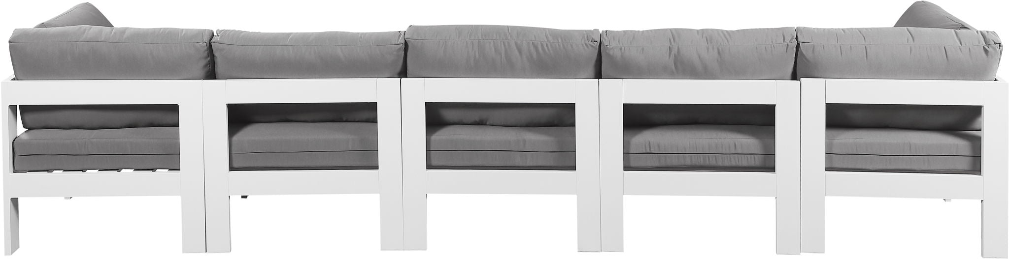 Nizuc - Outdoor Patio 5 Seat Modular Sofa With White Frame - Urban Living Furniture (Los Angeles, CA)