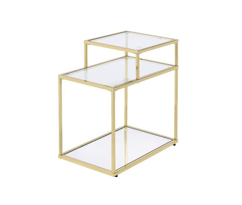 Uchenna - Accent Table - Clear Glass & Gold - Urban Living Furniture (Los Angeles, CA)