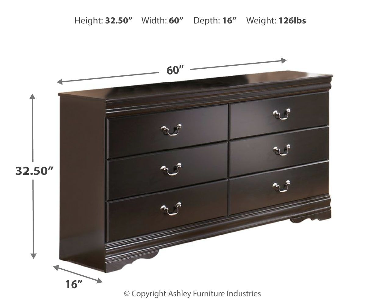 Huey Vineyard - Black - Six Drawer Dresser - Urban Living Furniture (Los Angeles, CA)