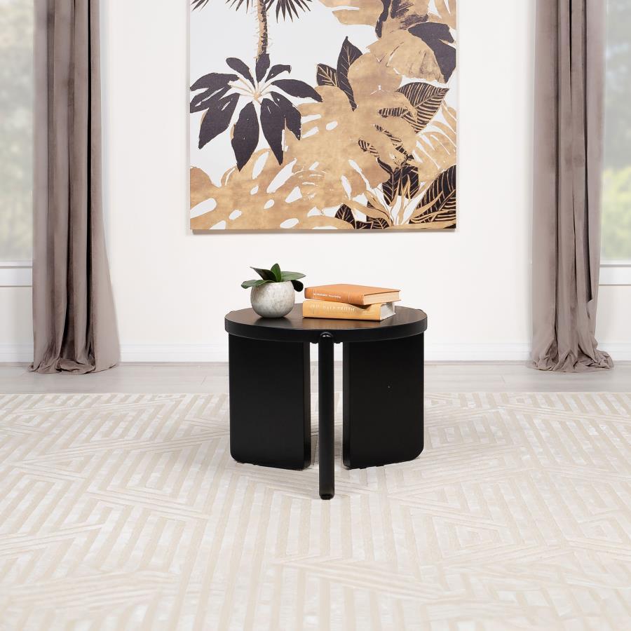 Cordova - Round Solid Wood End Table - Black - Urban Living Furniture (Los Angeles, CA)