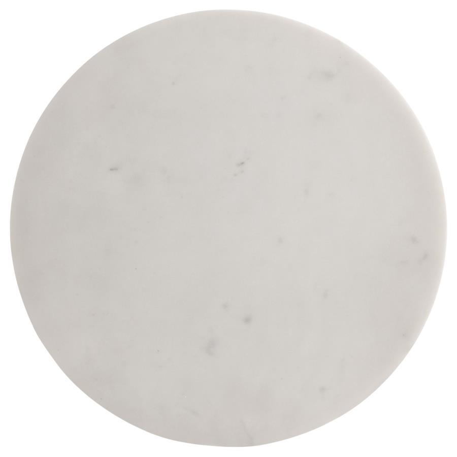 Colette - Round Marble Top Side Table - White And Dark Gray - Urban Living Furniture (Los Angeles, CA)