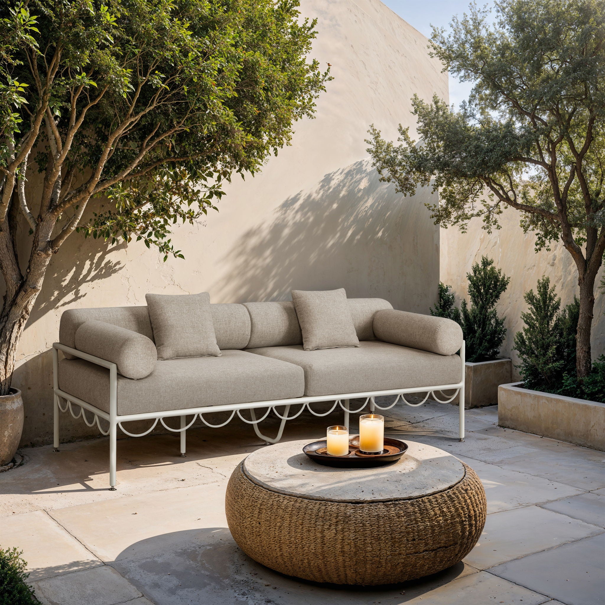 Portofino - Resilient Water Repellent Fabric 85.75" Upholstered Outdoor Patio Sofa - Urban Living Furniture (Los Angeles, CA)