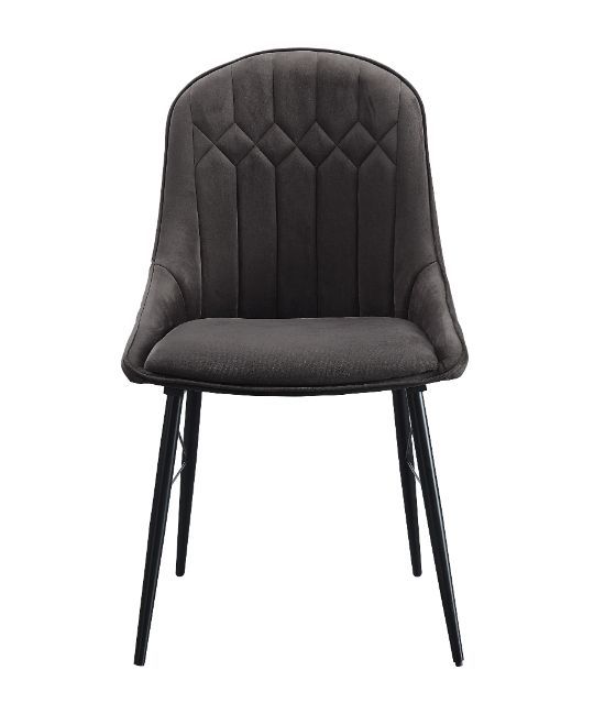 Abraham - Side Chair (Set of 2) - Gray Fabric & Black Finish - Urban Living Furniture (Los Angeles, CA)