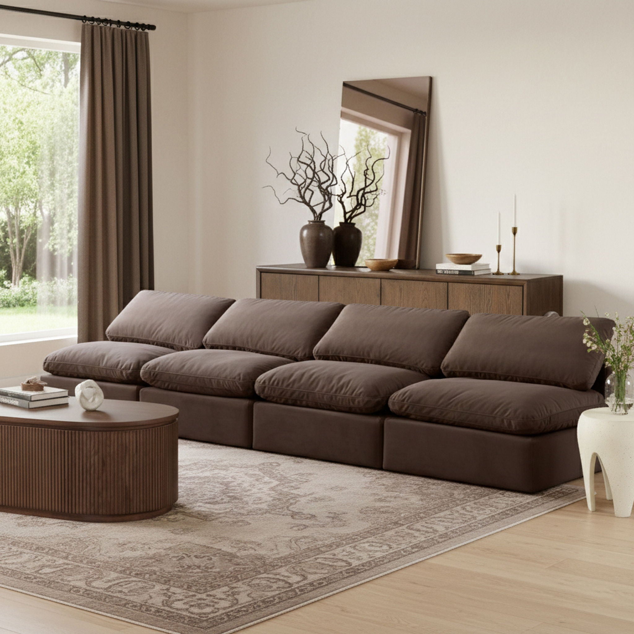 Indulge - Velvet 4 Seat Modular Armless Sofa - Urban Living Furniture (Los Angeles, CA)