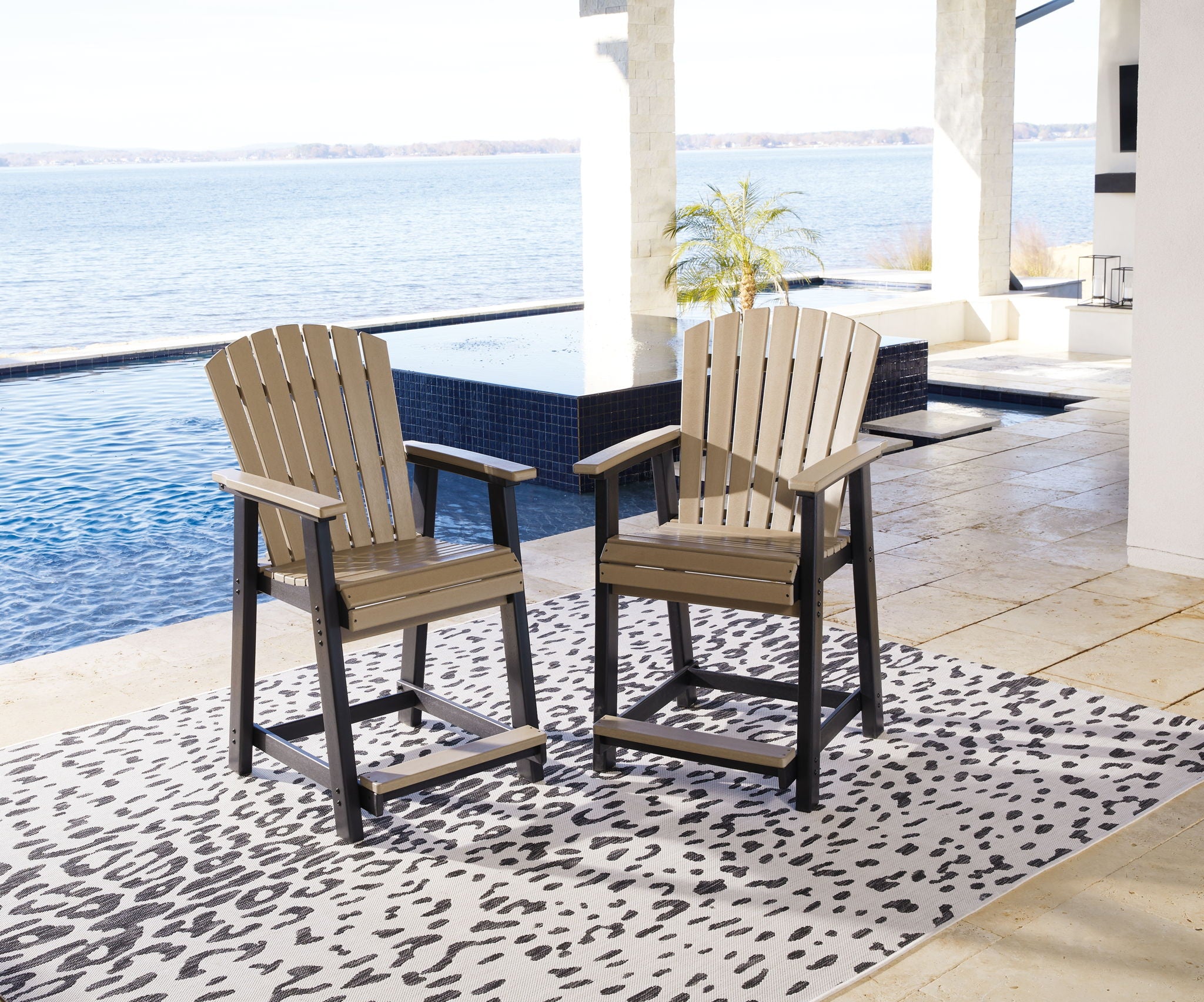 Fairen Trail - 5 Pc. - Counter Dining Set - Black / Driftwood - Urban Living Furniture (Los Angeles, CA)