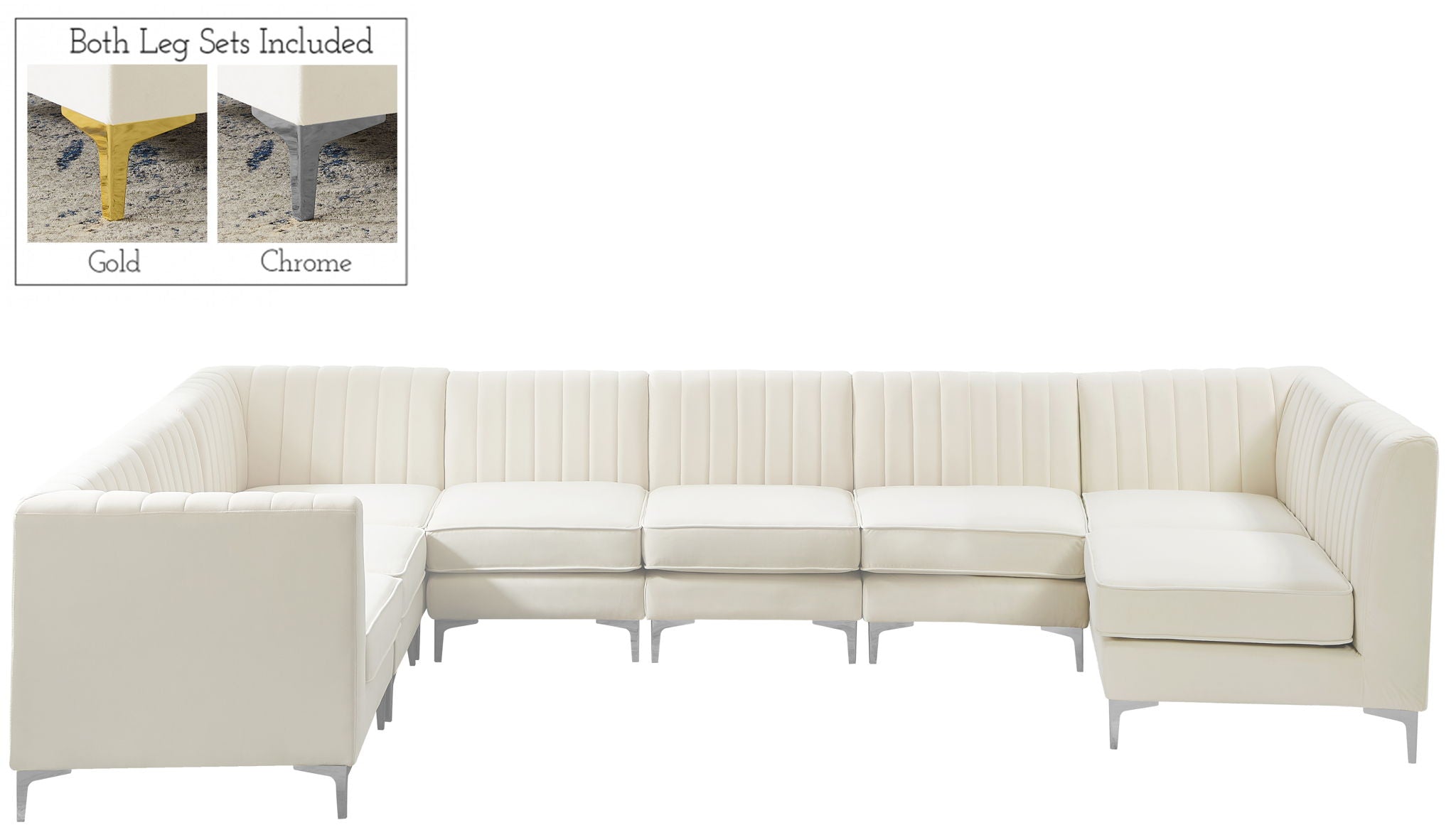 Alina - 8 Piece Velvet Modular Sectional - Urban Living Furniture (Los Angeles, CA)