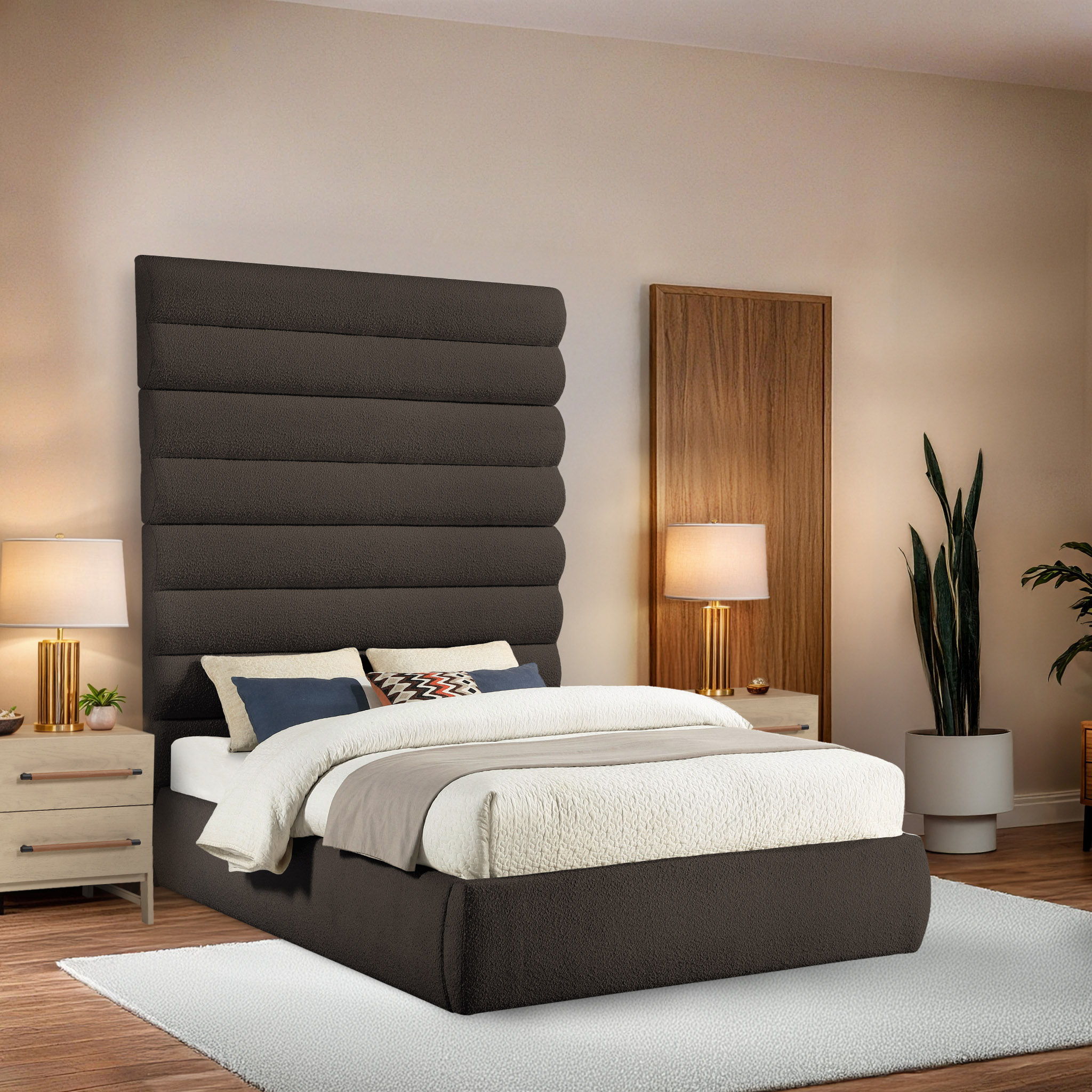 Adam - Boucle Fabric Bed With 89" Headboard - Urban Living Furniture (Los Angeles, CA)