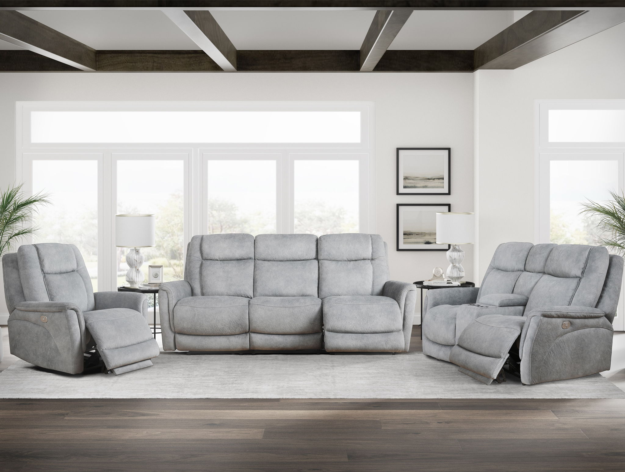 Linus - Zero Gravity Power Reclining Sofa - Hudson Gray - Urban Living Furniture (Los Angeles, CA)
