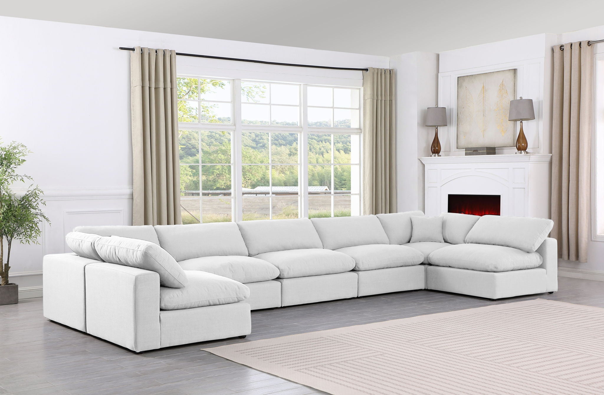 Comfy - 7 Piece Linen Modular Armless Sectional - Urban Living Furniture (Los Angeles, CA)