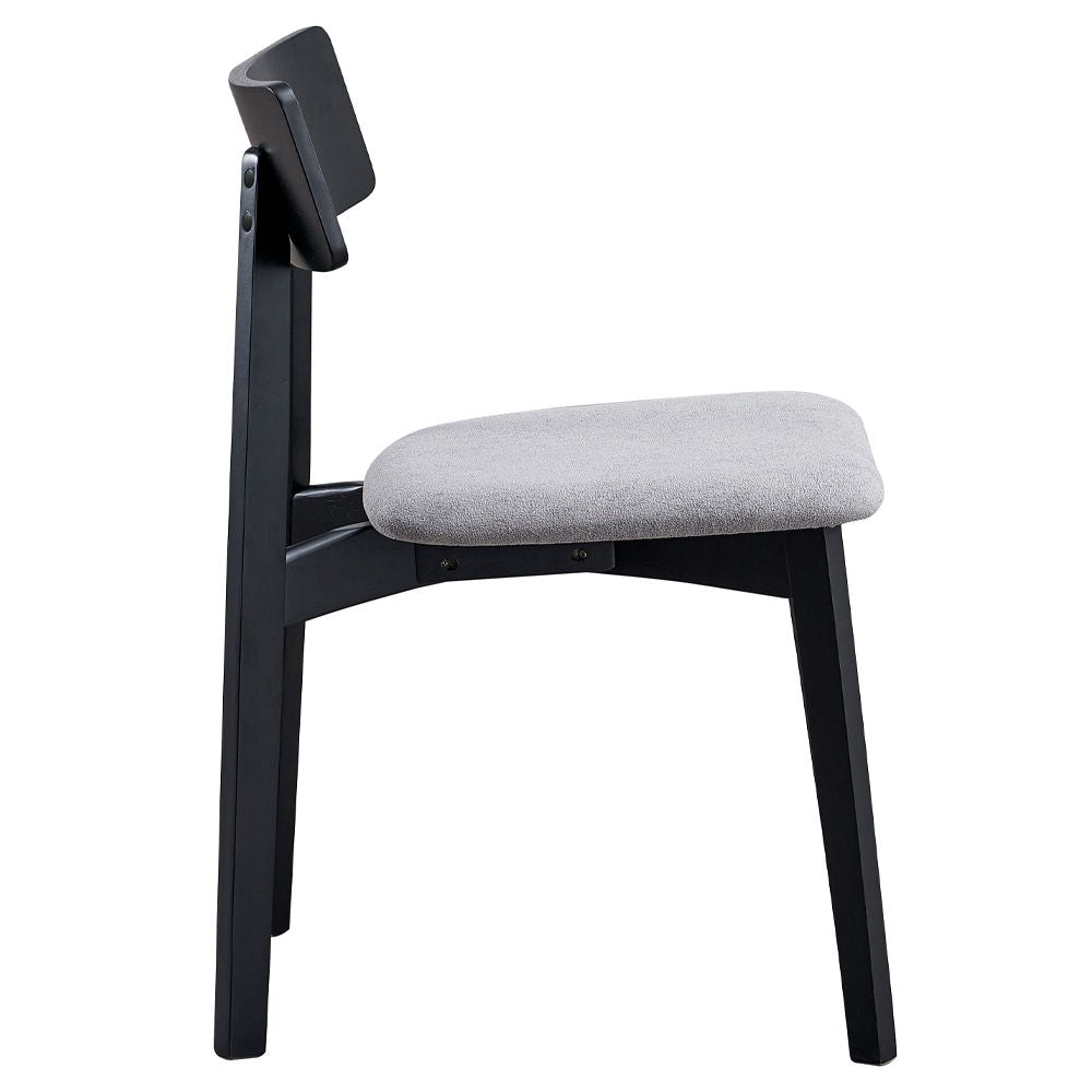Real - Side Chair (Set of 2) - Gray Linen & Black Finish - Urban Living Furniture (Los Angeles, CA)